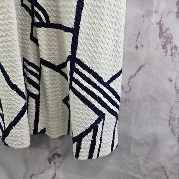 Anthropologie Dress Womens 2 P Navy White HD In Paris Ardmore Geometric - Picture 4 of 11